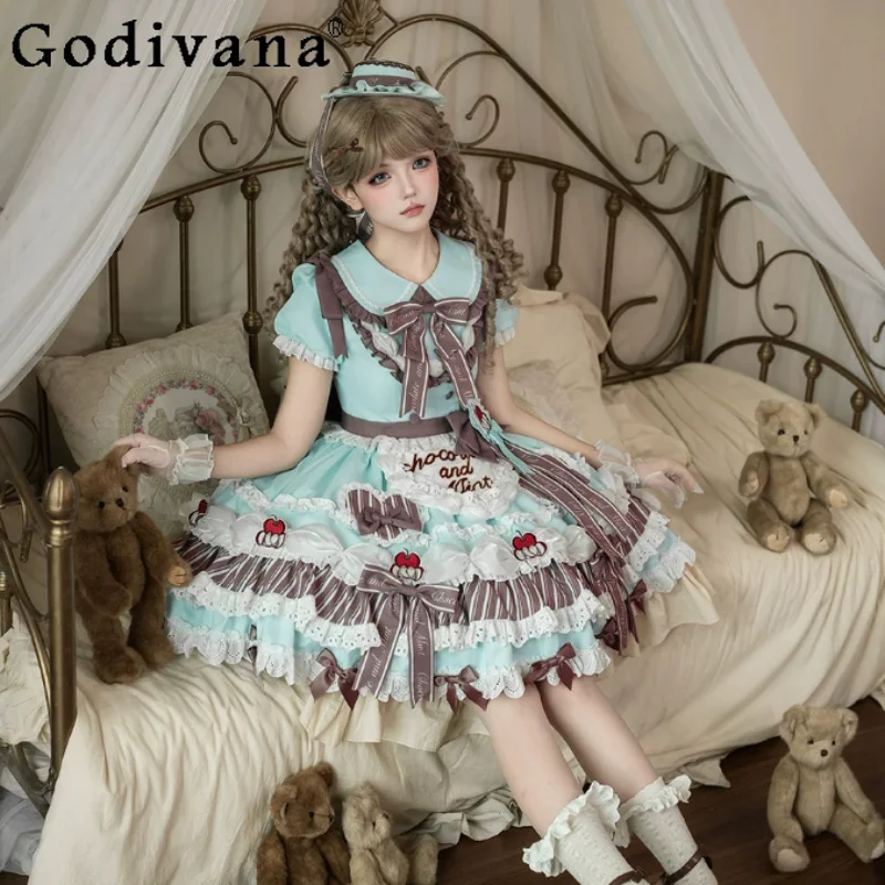 Original Sweet Girls Lolita Short Sleeve Dress Op Summer New Women's Cute Y2k Dress Set Birthday Party Princess Dress Vestidos
Original Sweet Girls Lolita Short Sleeve Dress Op Summer New Women's Cute Y2k Dress Set Birthday Party Princess Dress Vestidos