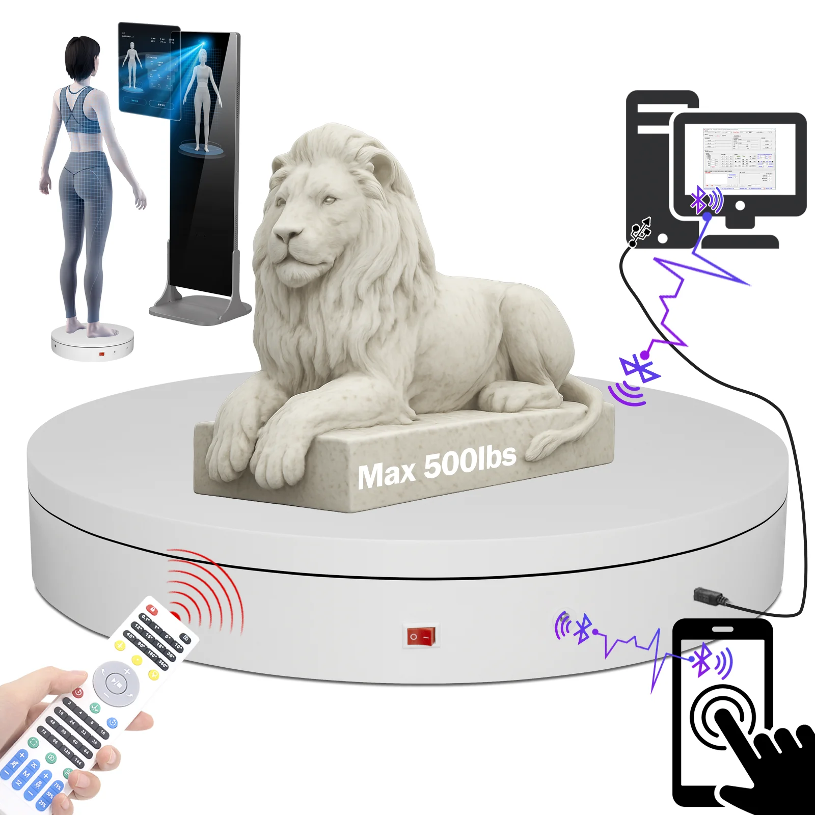 MT500RUBL 50cm Heavy Duty Intelligent Programmable Turntable with USB Bluetooth IR Remote and Origin Return Function
MT500RUBL 50cm Heavy Duty Intelligent Programmable Turntable with USB Bluetooth IR Remote and Origin Return Function