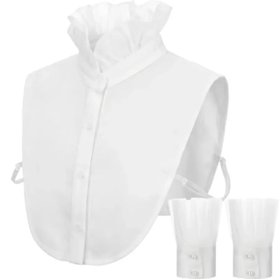 3 Pcs Fake Collar Shirt and Chiffon/Lace Cuffs Set White Victorian Dickey Women Detachable Flower Bud/Lace Standing Collar
3 Pcs Fake Collar Shirt and Chiffon/Lace Cuffs Set White Victorian Dickey Women Detachable Flower Bud/Lace Standing Collar
