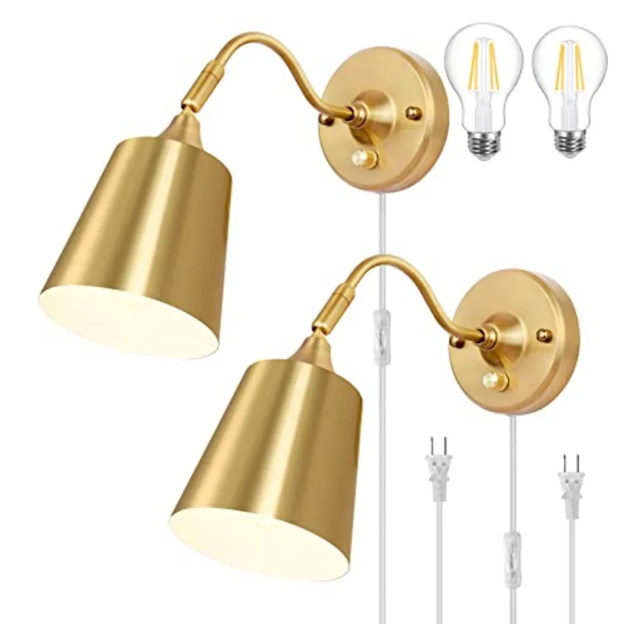 Wall Sconce Plug in, Dimmable Wall Sconces Adjustable Wall Lights with Plug in Cord and Dimmer On/Off Knob Switch, Wall Mounted
Wall Sconce Plug in, Dimmable Wall Sconces Adjustable Wall Lights with Plug in Cord and Dimmer On/Off Knob Switch, Wall Mounted