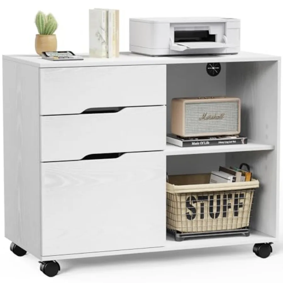 Rolling File Cabinet with 3 Drawers, Wood Under Desk Printer Stand with Wheels and Adjustable Shelves, Lateral Filing Cabinet f
Rolling File Cabinet with 3 Drawers, Wood Under Desk Printer Stand with Wheels and Adjustable Shelves, Lateral Filing Cabinet f