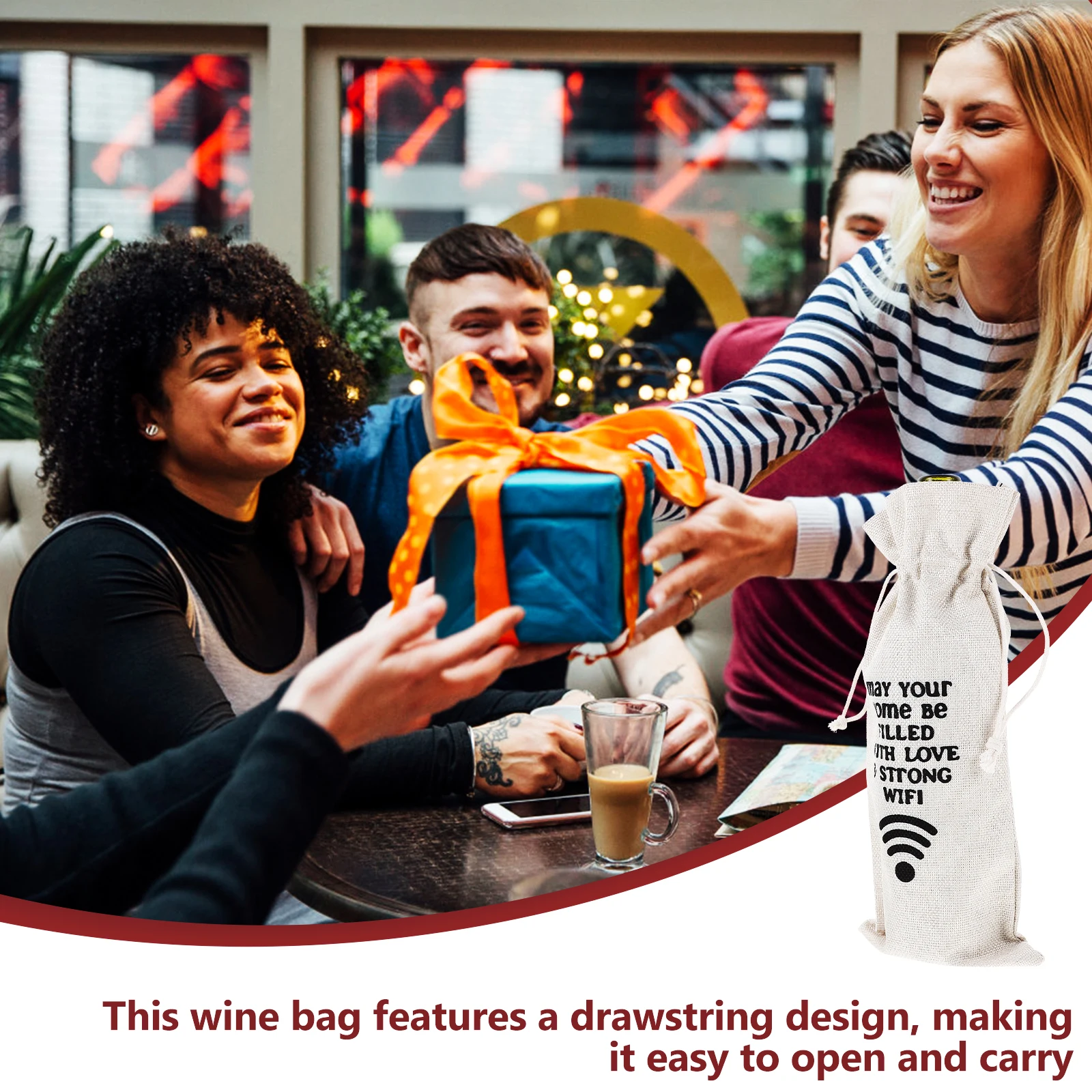 Red Beige Bags Drawstring Durable Reusable Bottle Holder Bulk Bottle Gift Bags Party Gift Packaging
Red Beige Bags Drawstring Durable Reusable Bottle Holder Bulk Bottle Gift Bags Party Gift Packaging