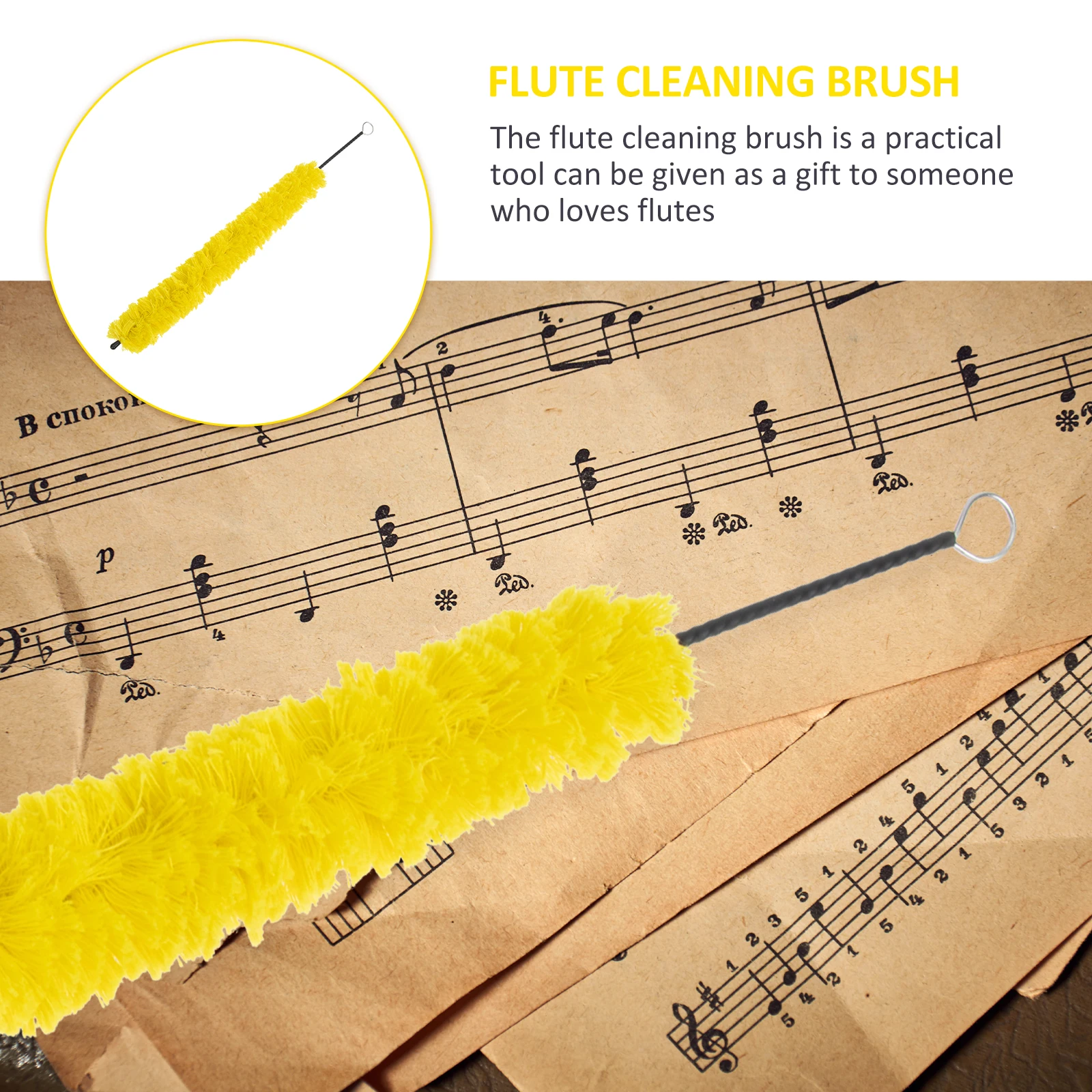 Flute Cleaning Brush Practical inside Safe Wind Instrument Tool Iron Premium Cotton
Flute Cleaning Brush Practical inside Safe Wind Instrument Tool Iron Premium Cotton