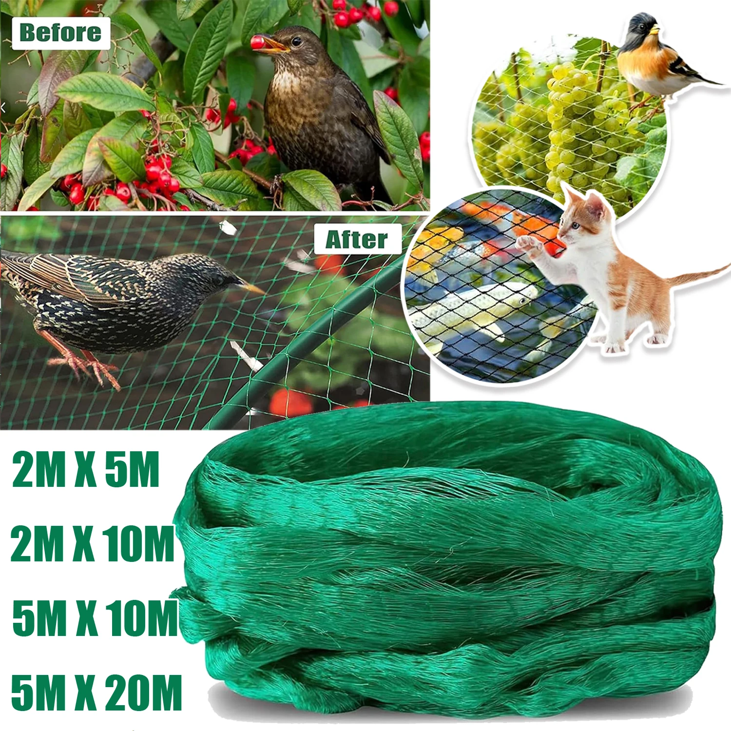 Anti-Bird Net Heavy Duty for Vineyard Fruit Trees & Pond Cover - Squirrel Proof Mesh with Anti-Hail Protection Durable Barrier
Anti-Bird Net Heavy Duty for Vineyard Fruit Trees & Pond Cover - Squirrel Proof Mesh with Anti-Hail Protection Durable Barrier