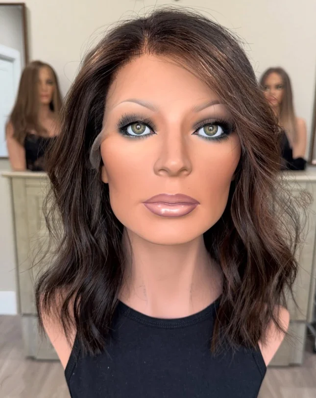 16-дюймовый короткий многослойный парик Темно-коричневый Мелирование полос Свободная часть Кружевная передняя застежка Волнистые 100% синтетические смеси Коричневые парики
16-дюймовый короткий многослойный парик Темно-коричневый Мелирование полос Свободная часть Кружевная передняя застежка Волнистые 100% синтетические смеси Коричневые парики