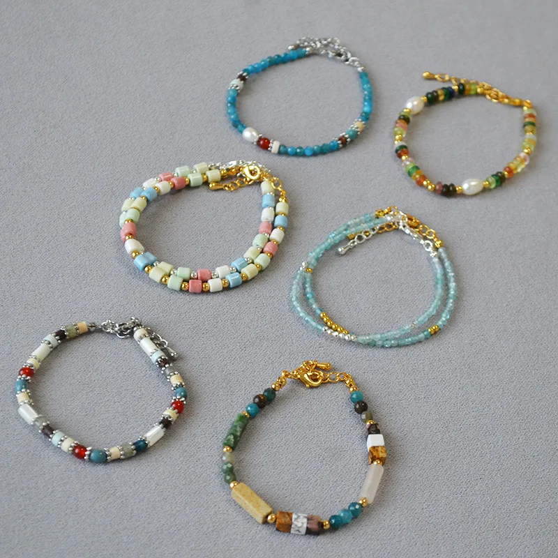 French Niche Design Retro Fashion, Simple, Colorful Real Stone Beaded Folding, Personalized Temperament, Thin Bracelet for Women
French Niche Design Retro Fashion, Simple, Colorful Real Stone Beaded Folding, Personalized Temperament, Thin Bracelet for Women
