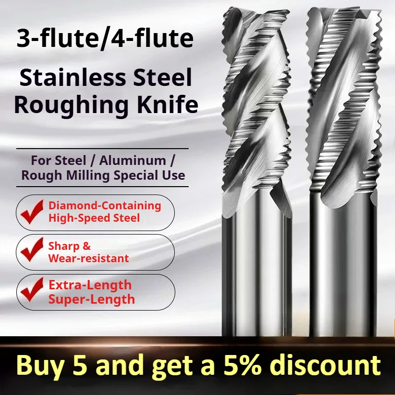 HSS 4-Tooth Roughing End Mill, 5mm-45mm; Circular Saw Blade for Metal, Imperial & ISO, 6/8/10/12/16mm
HSS 4-Tooth Roughing End Mill, 5mm-45mm; Circular Saw Blade for Metal, Imperial & ISO, 6/8/10/12/16mm