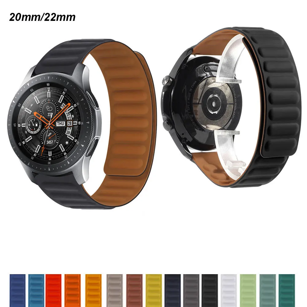 Silicone band For Samsung Galaxy watch 4 5 active 2 Gear S3 5 Pro Magnetic Loop bracelet HUAWEI watch GT 2e Pro band 20mm 22mm
Silicone band For Samsung Galaxy watch 4 5 active 2 Gear S3 5 Pro Magnetic Loop bracelet HUAWEI watch GT 2e Pro band 20mm 22mm