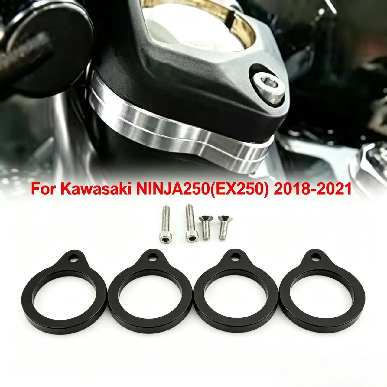 Motorcycle Handlebar Riser Spacer Clamp Black Aluminum Lifting 6 mm /12 mm For Kawasaki NINJA250(EX250) 2018-2021
Motorcycle Handlebar Riser Spacer Clamp Black Aluminum Lifting 6 mm /12 mm For Kawasaki NINJA250(EX250) 2018-2021