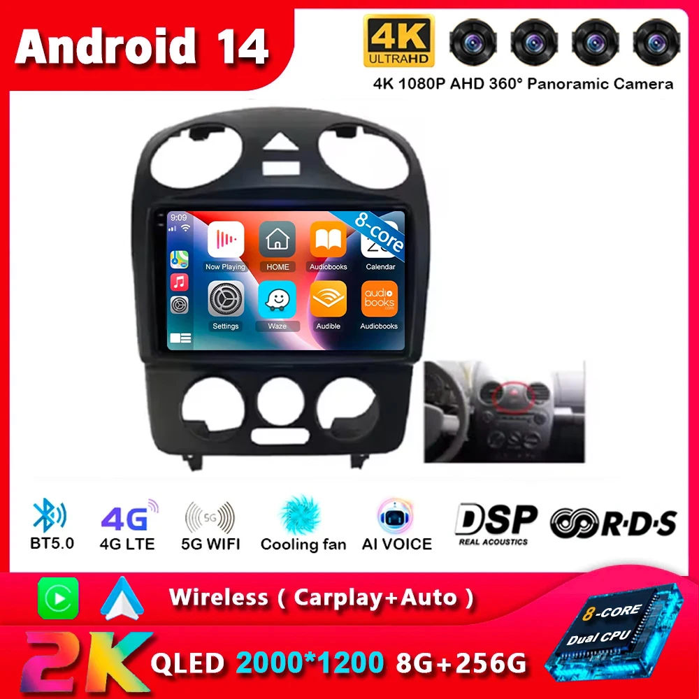 Android 14 Carplay Auto For VW Volkswagen Beetle 2000 - 2009 2010 2011 2012 Multimedia Car Radio Player DSP WIFI+4G Stereo 2 Din
Android 14 Carplay Auto For VW Volkswagen Beetle 2000 - 2009 2010 2011 2012 Multimedia Car Radio Player DSP WIFI+4G Stereo 2 Din