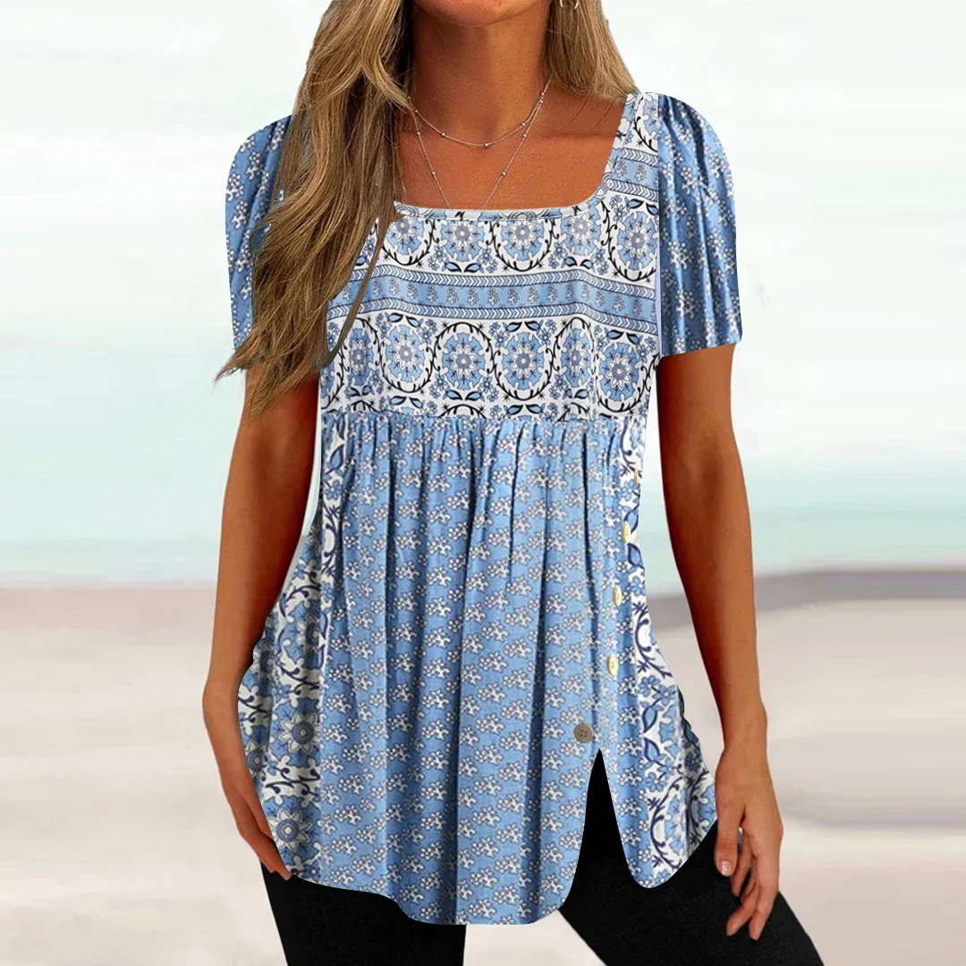 Women's Plus Size Clothing Casual Short Sleeve Square Neck Floral Print TopNyfairy
Women's Plus Size Clothing Casual Short Sleeve Square Neck Floral Print TopNyfairy