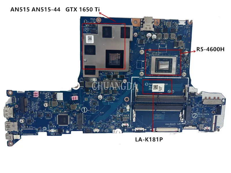 Материнская плата LA-K181P для Acer Nitro 5 AN515-44, материнская плата для ноутбука с процессором R5-4600H, графический процессор GTX 1650 4G/NBQ9G11001, тест в порядке
Материнская плата LA-K181P для Acer Nitro 5 AN515-44, материнская плата для ноутбука с процессором R5-4600H, графический процессор GTX 1650 4G/NBQ9G11001, тест в порядке