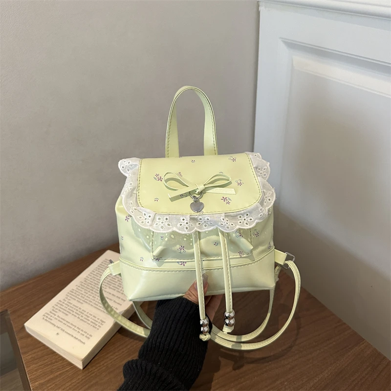 Sweet Lolita Pink Lace Trim Backpack Bow Heart Pendant Drawstring Mini Bag Kawaii Japanese Style Student Daypack
Sweet Lolita Pink Lace Trim Backpack Bow Heart Pendant Drawstring Mini Bag Kawaii Japanese Style Student Daypack