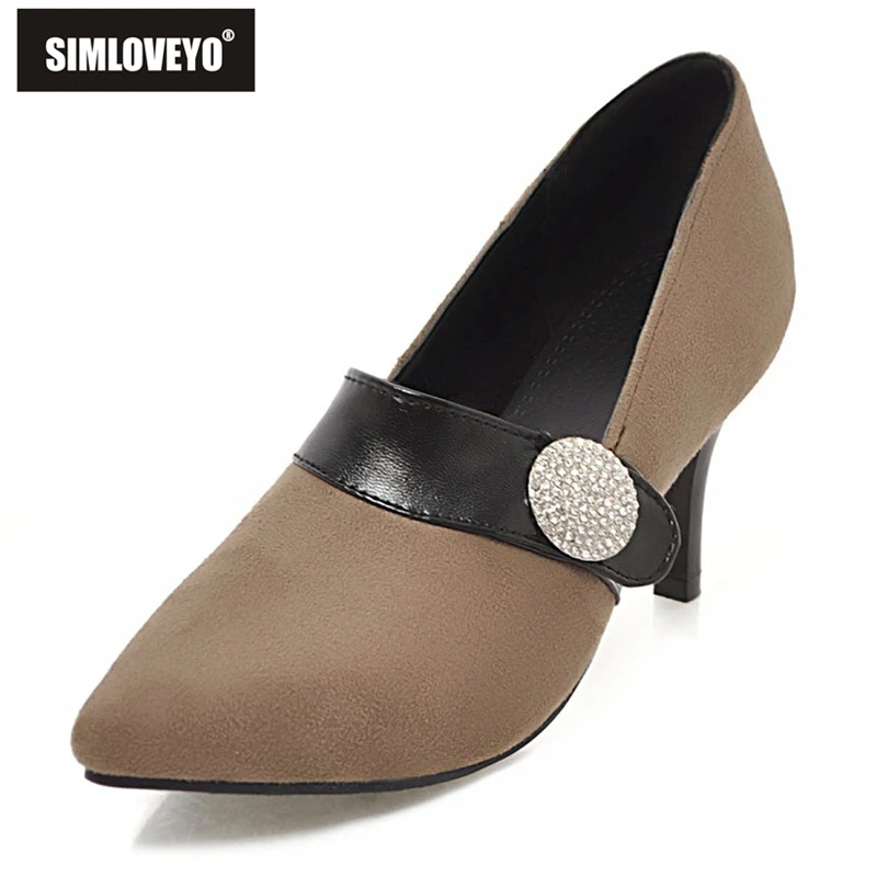 SIMLOVEYO Сексуальные офисные женские туфли-лодочки из флока с острым носком, замшевые туфли на тонком каблуке 7 см, слипоны с кристаллами, большой размер 41 42 43, модная обувь для вечеринок
SIMLOVEYO Сексуальные офисные женские туфли-лодочки из флока с острым носком, замшевые туфли на тонком каблуке 7 см, слипоны с кристаллами, большой размер 41 42 43, модная обувь для вечеринок