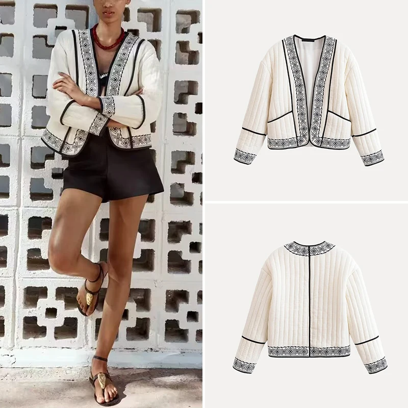 Spring 2025 New Women's Embroidered Color Blo Faion Open Front Long Sve Jaet Street Sle Polyester Fiber 00%
Spring 2025 New Women's Embroidered Color Blo Faion Open Front Long Sve Jaet Street Sle Polyester Fiber 00%