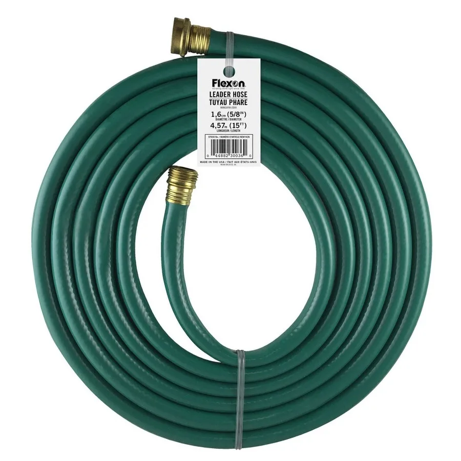 5/8 in. D X 15 ft. L Light Duty Leader Hose for outdoor watering, flexible kink-resistant design, durable green rubber construc
5/8 in. D X 15 ft. L Light Duty Leader Hose for outdoor watering, flexible kink-resistant design, durable green rubber construc