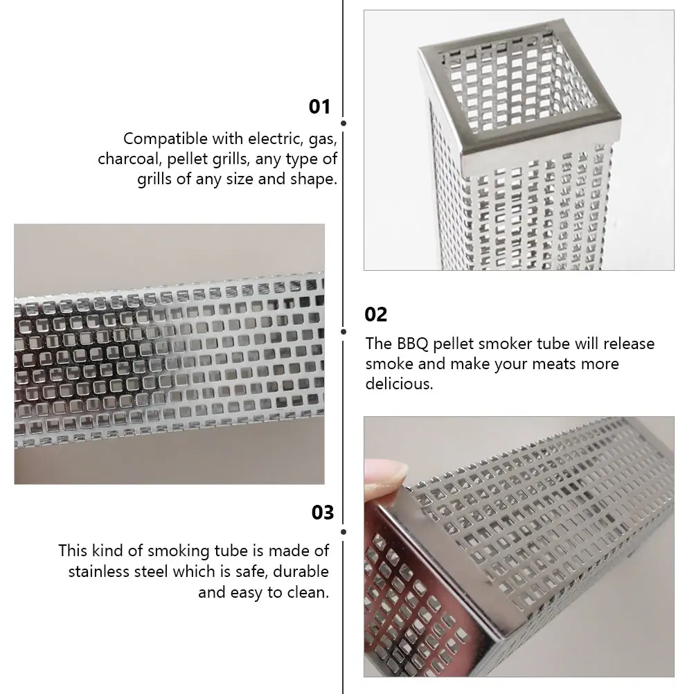 6 Inch Steel BBQ Smoker Tube Pellet Pipe for Electric Gas Grills Smoking Cooking Barbecue Smoker Tube Tools Accessories 
6 Inch Steel BBQ Smoker Tube Pellet Pipe for Electric Gas Grills Smoking Cooking Barbecue Smoker Tube Tools Accessories