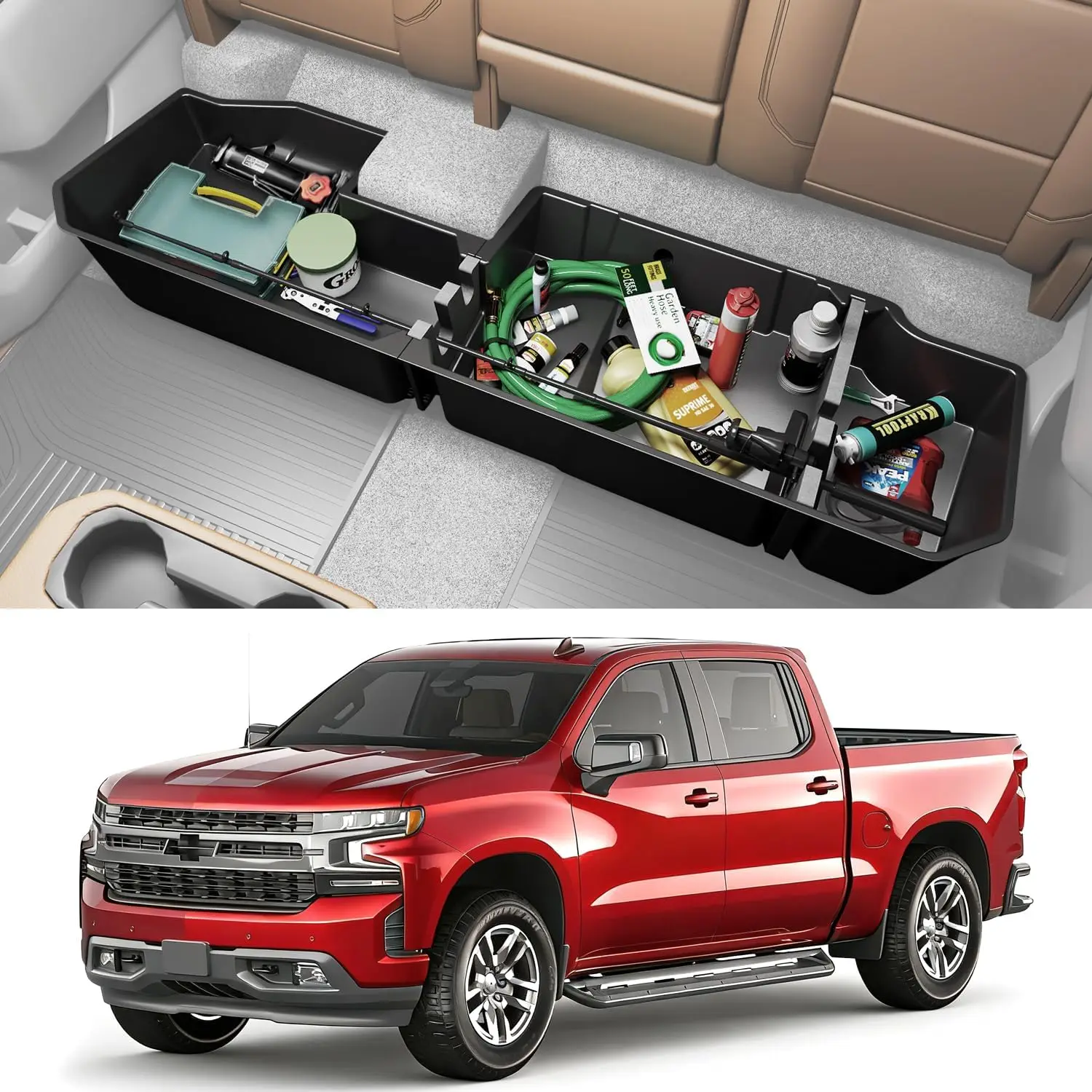Ящик для хранения под сиденьем для Chevy Silverado и GMC Sierra 2019-2026, органайзер для заднего сиденья Double/Crew Cab
Ящик для хранения под сиденьем для Chevy Silverado и GMC Sierra 2019-2026, органайзер для заднего сиденья Double/Crew Cab