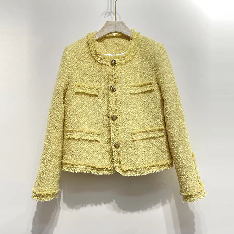Elegant Simple Small Fragrance Short Jacket Female Loose Casual Chic Basic Yellow Red Blue Long Sleeve French Quilted Coat Women
Elegant Simple Small Fragrance Short Jacket Female Loose Casual Chic Basic Yellow Red Blue Long Sleeve French Quilted Coat Women