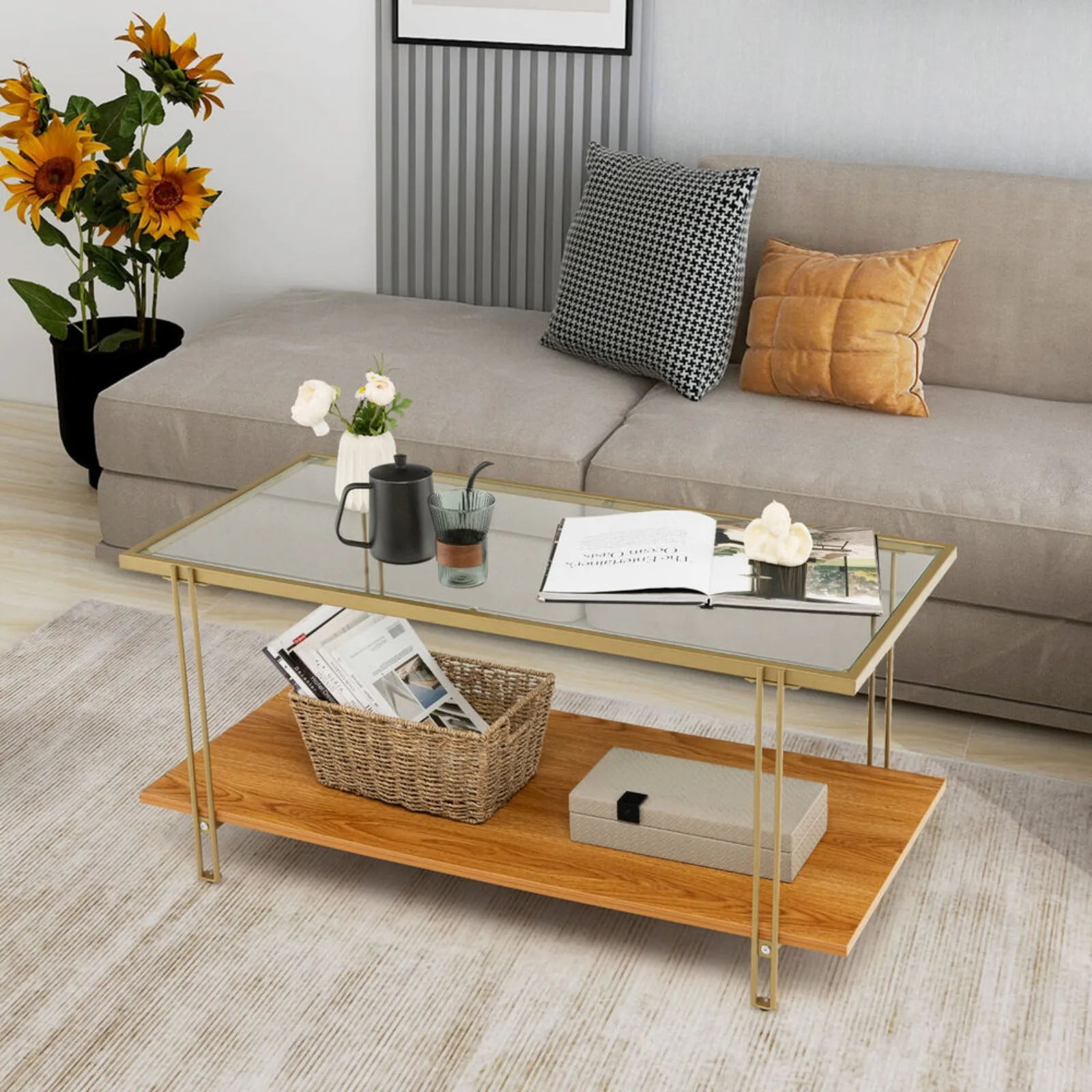US Modern Glass-Top Coffee Table Trendy Coffee Table for Living Room Study Bedroom
US Modern Glass-Top Coffee Table Trendy Coffee Table for Living Room Study Bedroom