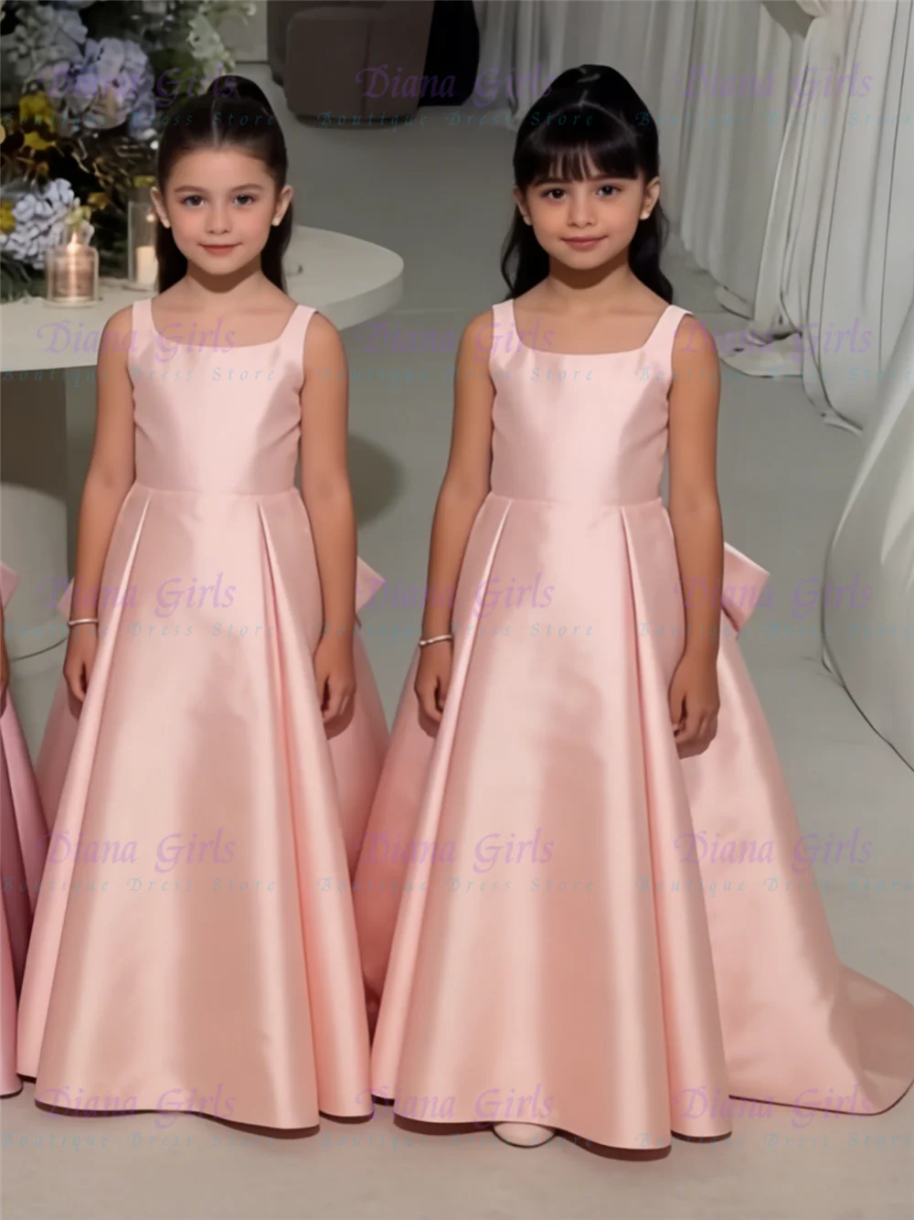 Lovely Quality Pink Satin Fluffy with Big Bow Flower Girl Dress for Wedding Bridesmaid Birthday Party Ball Evening Ball Gowns
Lovely Quality Pink Satin Fluffy with Big Bow Flower Girl Dress for Wedding Bridesmaid Birthday Party Ball Evening Ball Gowns