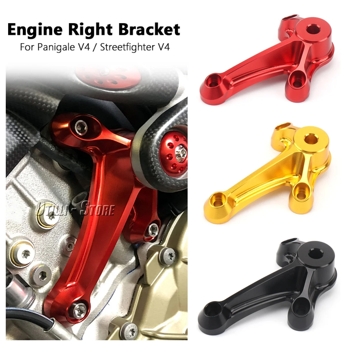 For DUCATI STREETFIGHTER Streetfighter V4 PANIGALE Panigale V4 Motorcycle Engine Right Upper Aluminum Bracket
For DUCATI STREETFIGHTER Streetfighter V4 PANIGALE Panigale V4 Motorcycle Engine Right Upper Aluminum Bracket