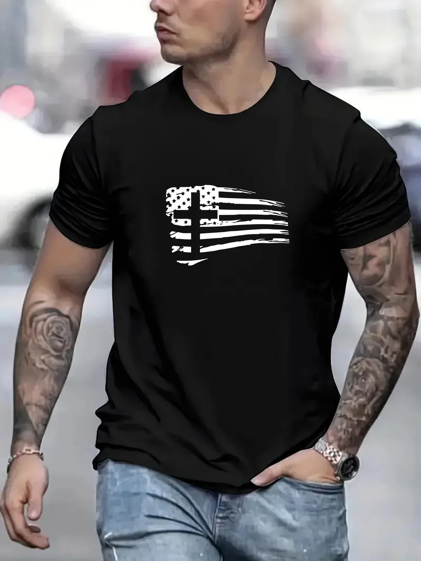 USA Flag & Christian Cross T-Shirt 100% Cotton O-Neck Short Sleeve Summer Casual Mens T-shirt Streetwear
USA Flag & Christian Cross T-Shirt 100% Cotton O-Neck Short Sleeve Summer Casual Mens T-shirt Streetwear