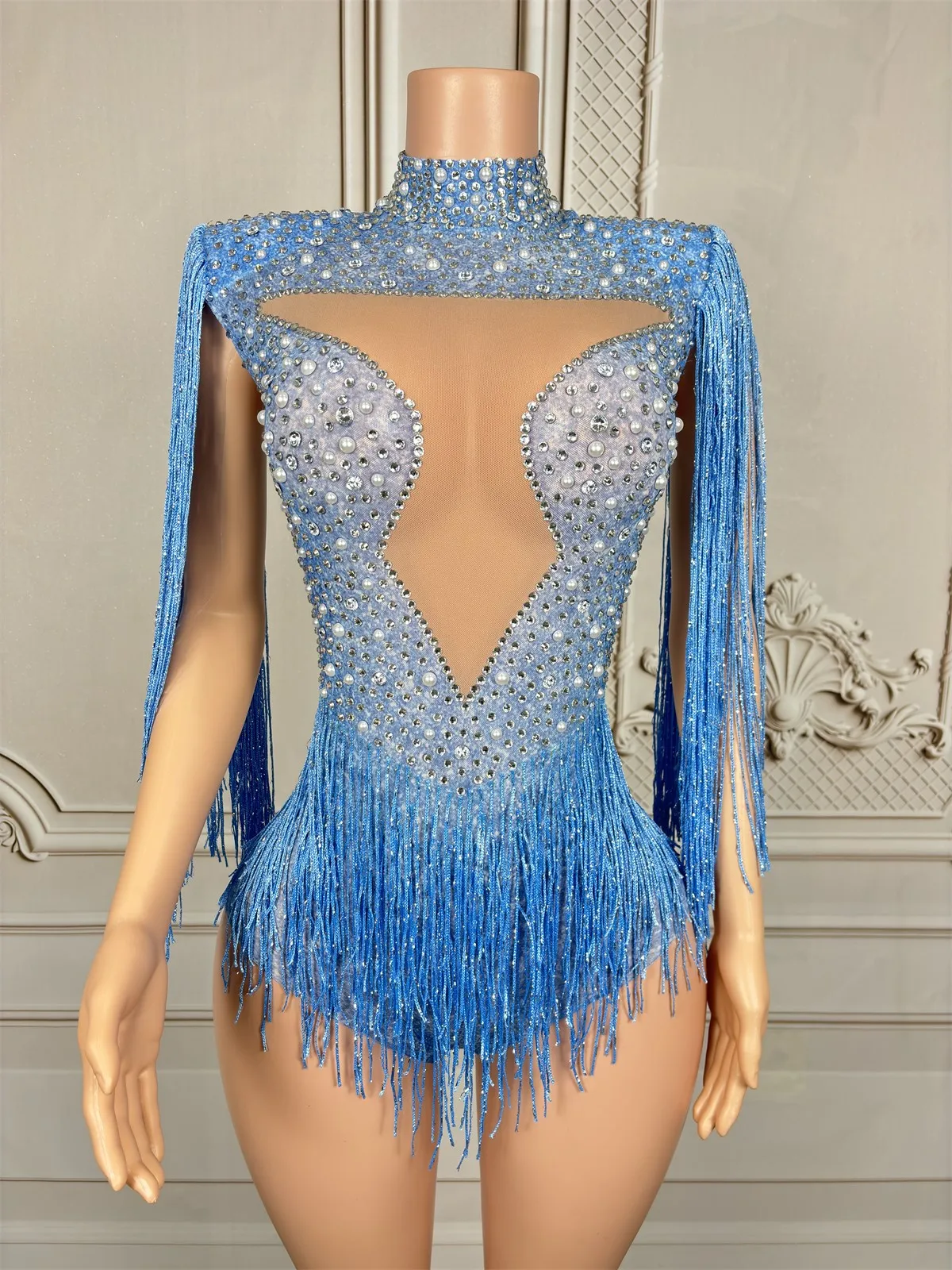 Tassel Diamond Jumpsuit Sexy Blue Bodysuit Nightclub Bar Dj Performance Costumes Gogo Dancers Stage Wear Party Dress DN19266
Tassel Diamond Jumpsuit Sexy Blue Bodysuit Nightclub Bar Dj Performance Costumes Gogo Dancers Stage Wear Party Dress DN19266