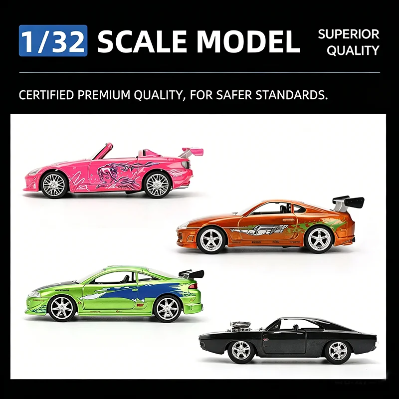 Модель автомобиля JADA 1:32 Supra/Eclipse/Charger из сплава, классическая, для взрослых, сувенир, статическая модель для демонстрации, подарки, игрушки, коллекция
Модель автомобиля JADA 1:32 Supra/Eclipse/Charger из сплава, классическая, для взрослых, сувенир, статическая модель для демонстрации, подарки, игрушки, коллекция