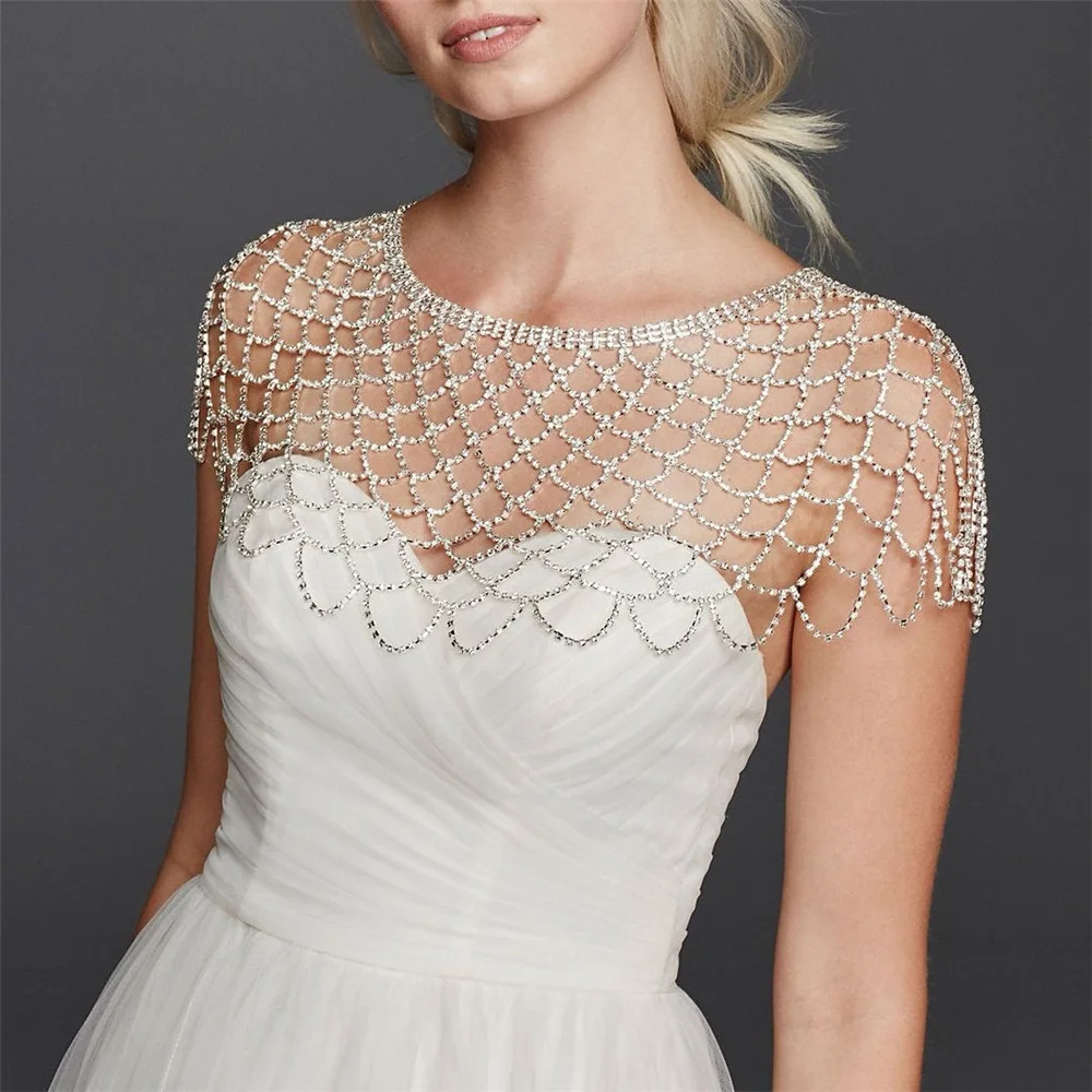 Wedding Accessories See-through Bolero Cover Shoulders Stoles for Party Dresses Bridal Coat with Rhinestones Shrugs for Women
Wedding Accessories See-through Bolero Cover Shoulders Stoles for Party Dresses Bridal Coat with Rhinestones Shrugs for Women