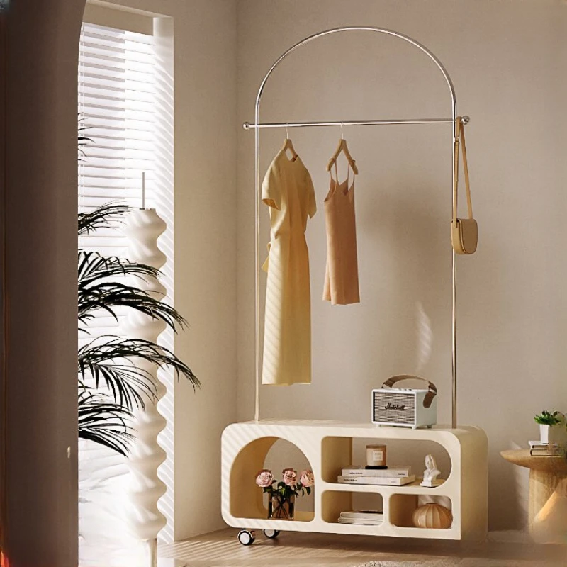Cream style bedroom antique storage rack ins clothing and shoe rack integrated hanging clothes rack, floor moving clothes
Cream style bedroom antique storage rack ins clothing and shoe rack integrated hanging clothes rack, floor moving clothes