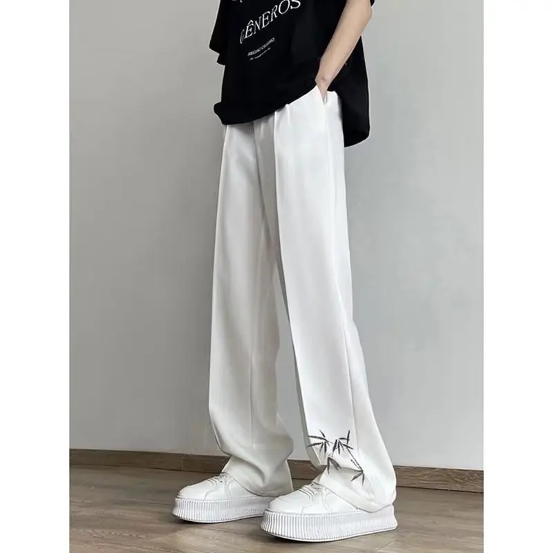 Summer New Fashion Men's Bamboo Embroideried Trendy Solid Color Suit Pants Draped Ice Silk Casual Trousers Male Streetwear Pants
Summer New Fashion Men's Bamboo Embroideried Trendy Solid Color Suit Pants Draped Ice Silk Casual Trousers Male Streetwear Pants