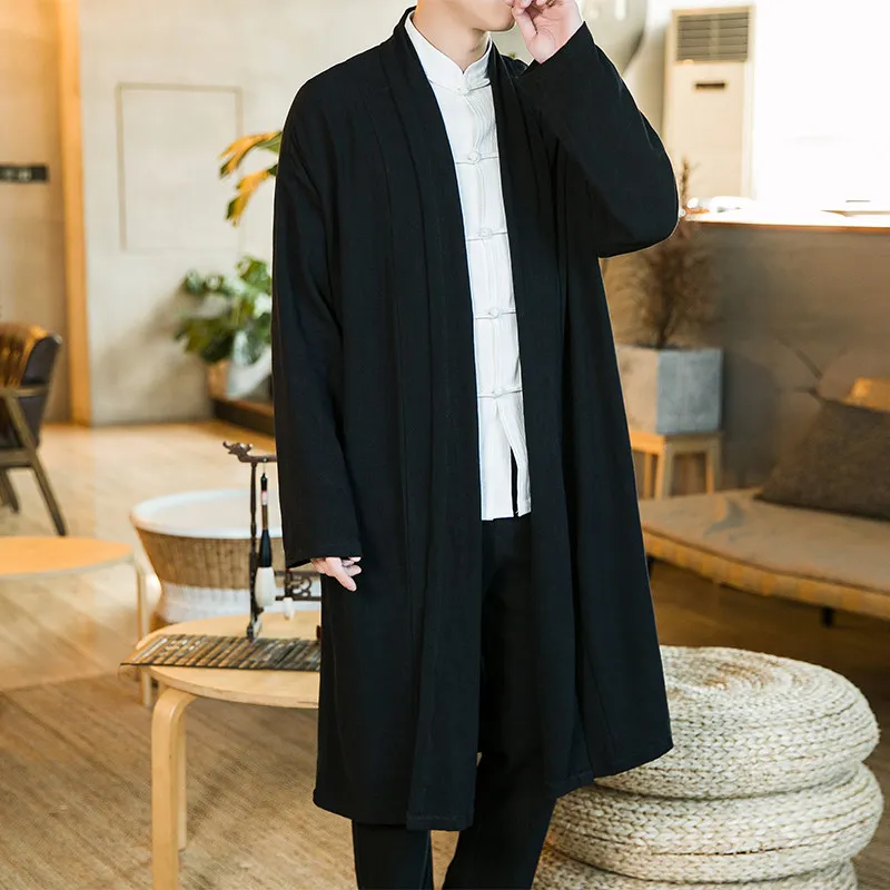 2026 Trench Coat Men Loose Open Cardigan Chinese Robe Casual Long Coat Spring Autumn Men Mid-Length Coat
2026 Trench Coat Men Loose Open Cardigan Chinese Robe Casual Long Coat Spring Autumn Men Mid-Length Coat