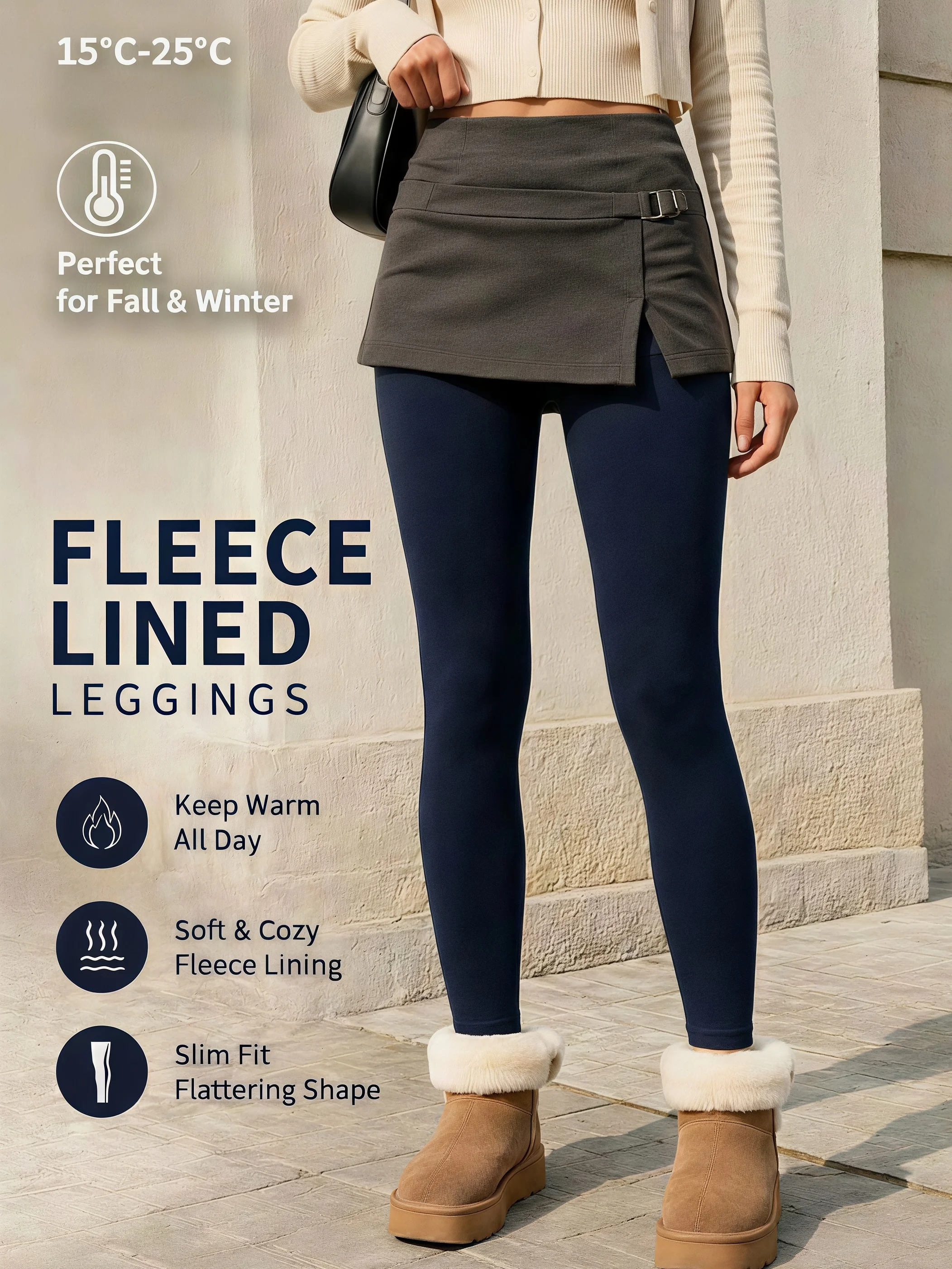 Navy Brushed Ankle Leggings Soft High Waist Warm Fleece Slim Pants for Fall Winter Commute Workout Travel Casual Wear
Navy Brushed Ankle Leggings Soft High Waist Warm Fleece Slim Pants for Fall Winter Commute Workout Travel Casual Wear