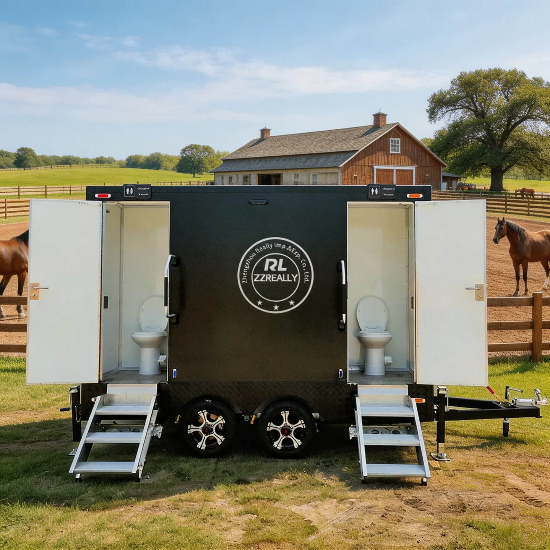 Customizable Mobile WC Restroom Trailer Modern Portable Toilet with Shower for Camping, Construction and Outdoor Activities
Customizable Mobile WC Restroom Trailer Modern Portable Toilet with Shower for Camping, Construction and Outdoor Activities
