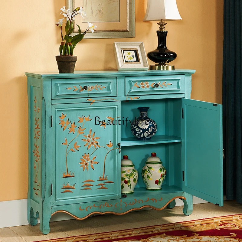 American painted flat body double door cabinet entrance retro entrance corridor cabinet
American painted flat body double door cabinet entrance retro entrance corridor cabinet
