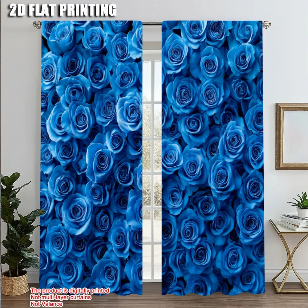 2pcs, Print Curtains 2D print Blue Rose Flower Fabric (without rod) Room Decor for Season Home Decor for Living Room & Bedroom
2pcs, Print Curtains 2D print Blue Rose Flower Fabric (without rod) Room Decor for Season Home Decor for Living Room & Bedroom