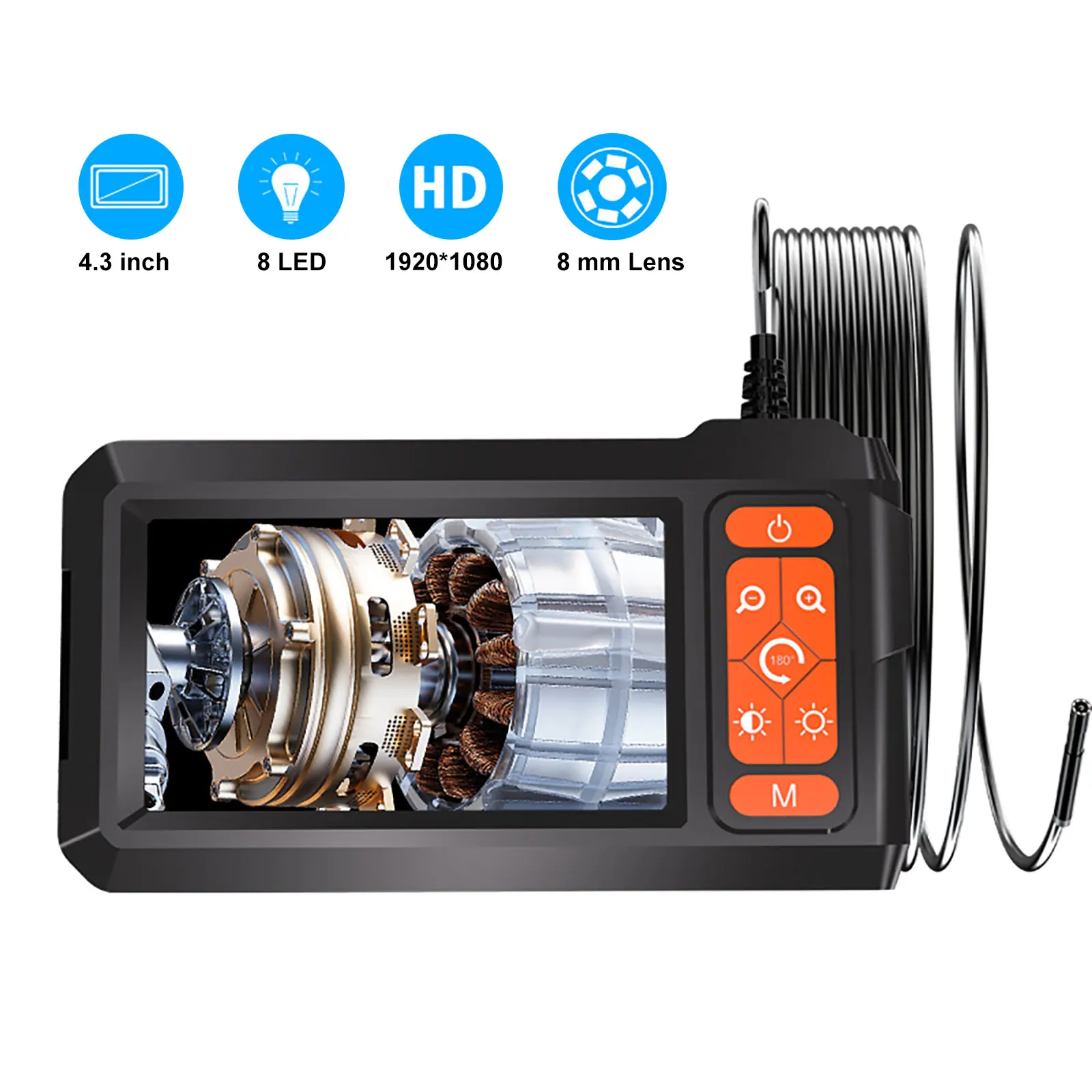AOERWEI Automotive Endoscope Camera 4.3 Inch Screen 1080P HD Borescope Inspection Camera With 8 LED Lights IP67 Waterproof For Car Diagnostic Tool Repair
AOERWEI Automotive Endoscope Camera 4.3 Inch Screen 1080P HD Borescope Inspection Camera With 8 LED Lights IP67 Waterproof For Car Diagnostic Tool Repair