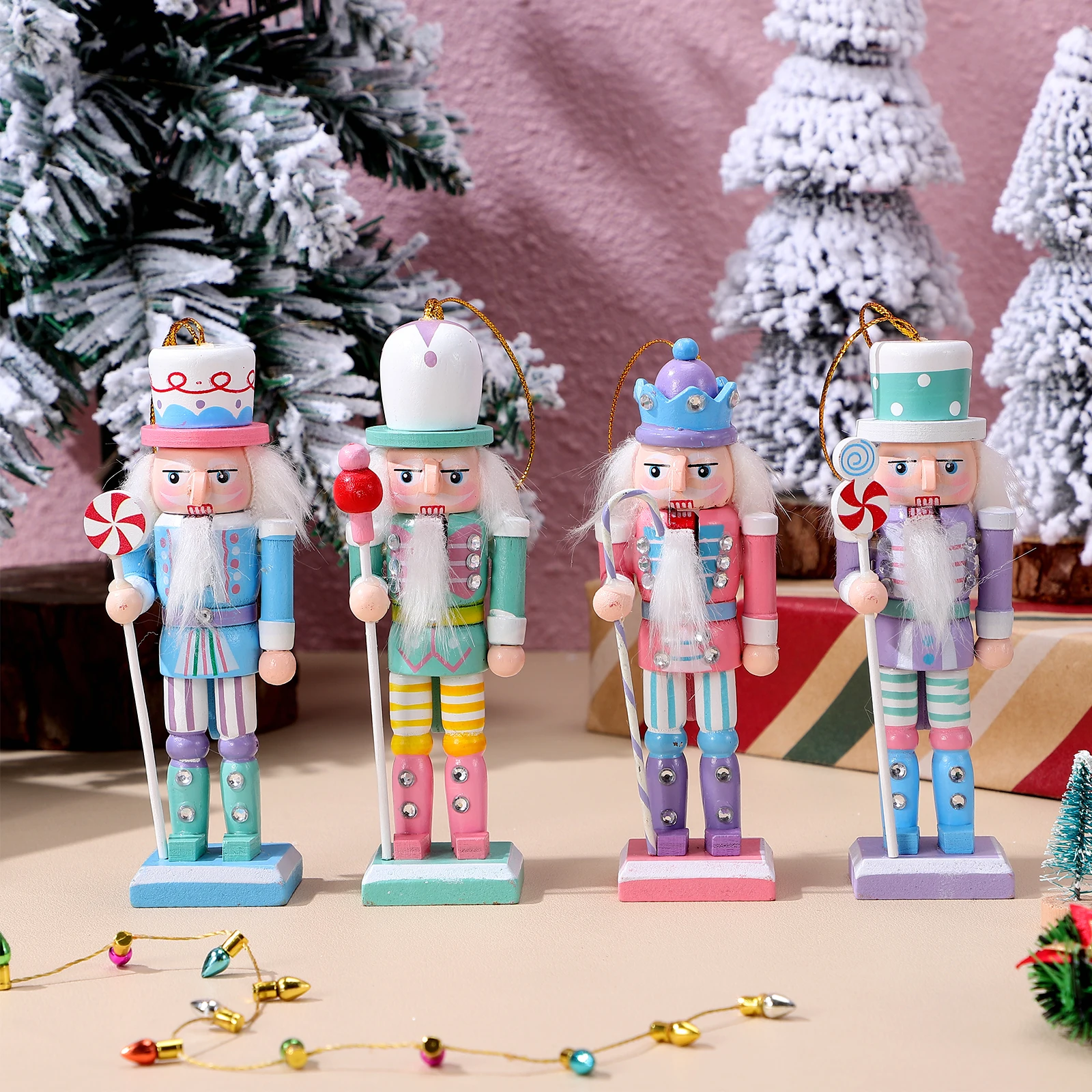 4Pcs Holiday Nutcrackers Wooden Christmas Decor Ornaments for Home Office Fireplace Tabletop Festive Winter Display
4Pcs Holiday Nutcrackers Wooden Christmas Decor Ornaments for Home Office Fireplace Tabletop Festive Winter Display