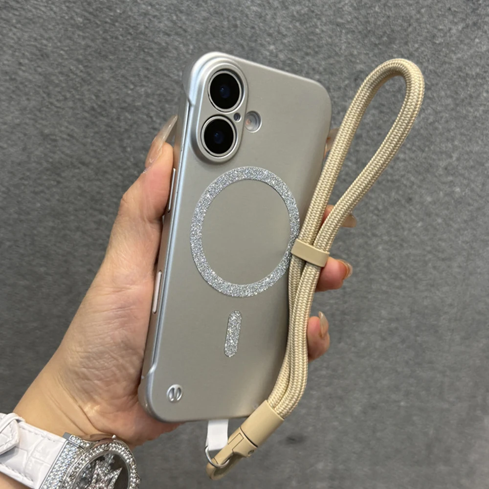 Glitter For Magsafe With Lanyard Frameless Phone Case For iPhone 15 16 Pro 14 13 12 11 X XR XS Max Metal Color Thin Armor Cover
Glitter For Magsafe With Lanyard Frameless Phone Case For iPhone 15 16 Pro 14 13 12 11 X XR XS Max Metal Color Thin Armor Cover