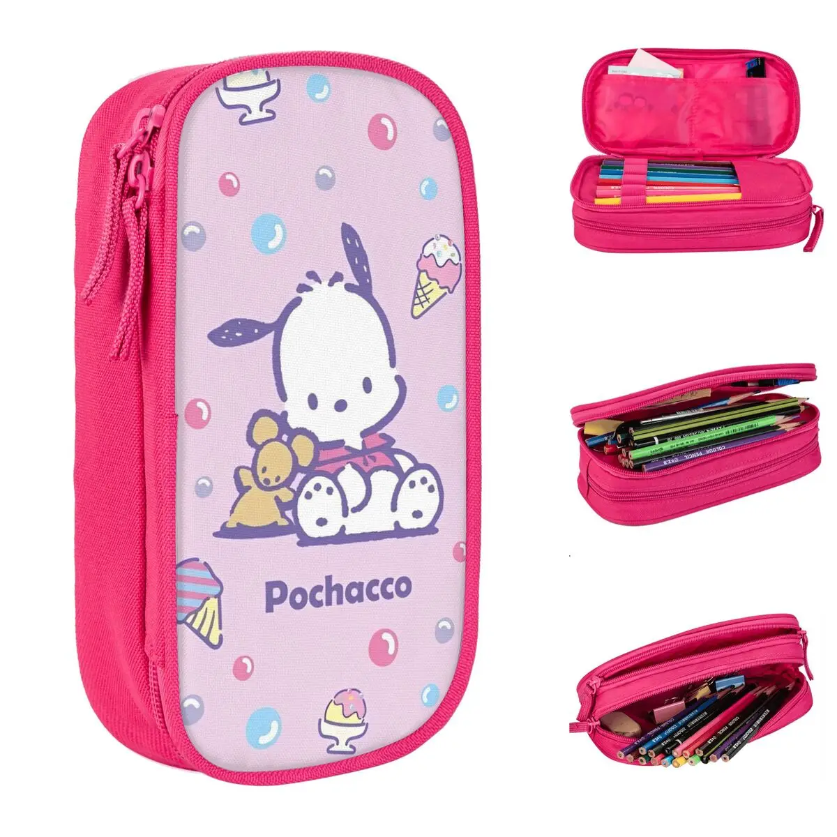 Веселые кавайные милые пеналы Pochacco, пеналы для студентов, сумка большой емкости, офисный подарок, канцелярские принадлежности
Веселые кавайные милые пеналы Pochacco, пеналы для студентов, сумка большой емкости, офисный подарок, канцелярские принадлежности