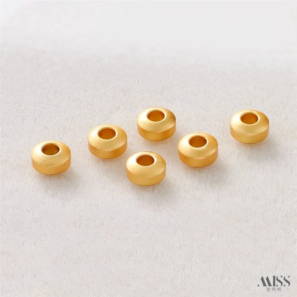 18K Matte Gold Smooth Surface Large Hole Round Bead Spacer Wheel Beaded DIY Braided Rope Bracelet Accessories
18K Matte Gold Smooth Surface Large Hole Round Bead Spacer Wheel Beaded DIY Braided Rope Bracelet Accessories