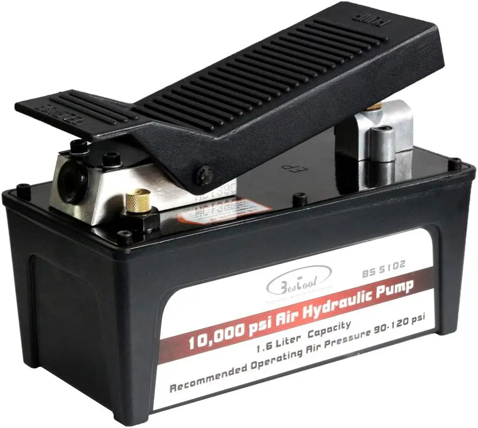 BESTOOL 10,000 PSI, 1/2 Gal Reservoir Foot-Operated Air Hydraulic Pump for Heavy Machinery Lifter & Auto Repair
BESTOOL 10,000 PSI, 1/2 Gal Reservoir Foot-Operated Air Hydraulic Pump for Heavy Machinery Lifter & Auto Repair