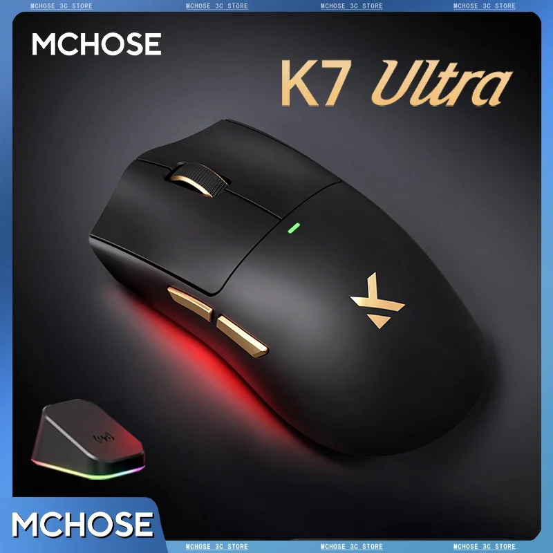 MCHOSE K7 Series Gaming Mosue 2.4G BT Wireless Support 8000Hz Polling Rate 59g Lightweight E-Sport Driver 42000DPI For Gaming
MCHOSE K7 Series Gaming Mosue 2.4G BT Wireless Support 8000Hz Polling Rate 59g Lightweight E-Sport Driver 42000DPI For Gaming