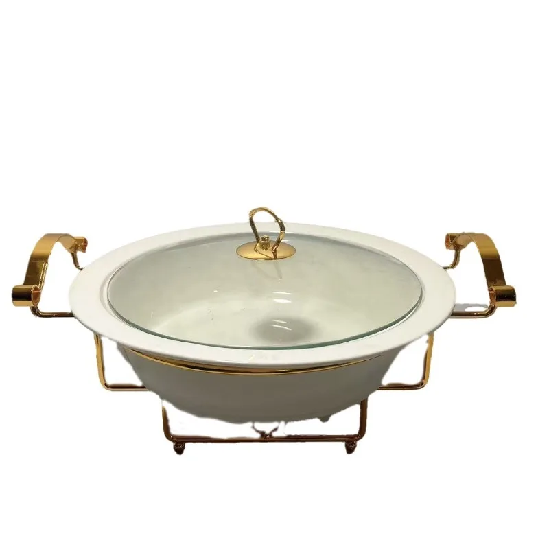 Oval ceramic household hotel tableware casserole holder candle heating fish plate binaural dry pot
Oval ceramic household hotel tableware casserole holder candle heating fish plate binaural dry pot