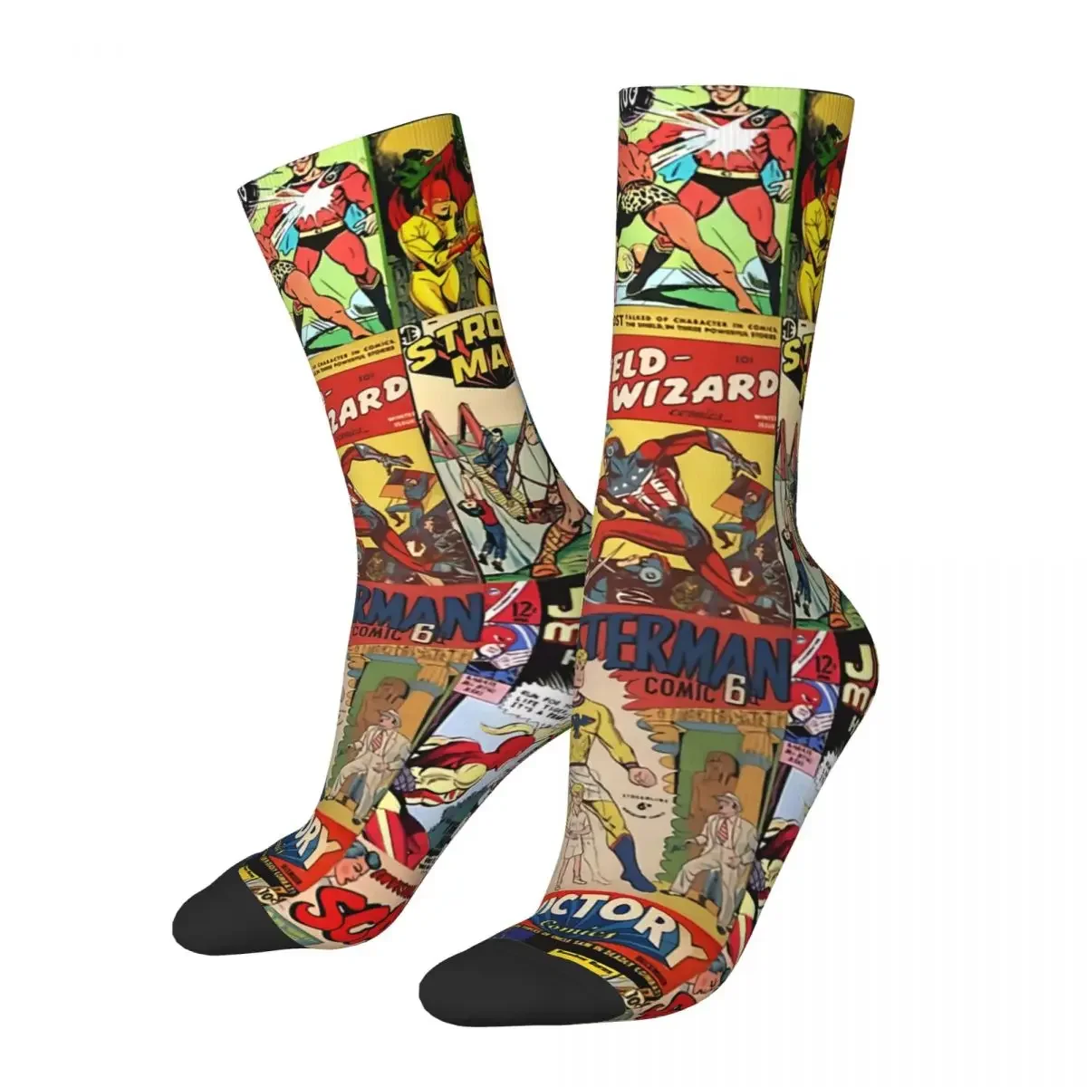Funny Crazy Sock for Men Vintage Comic Hip Hop Harajuku Superheroes Happy Pattern Printed Boys Crew Sock Casual Gift
Funny Crazy Sock for Men Vintage Comic Hip Hop Harajuku Superheroes Happy Pattern Printed Boys Crew Sock Casual Gift