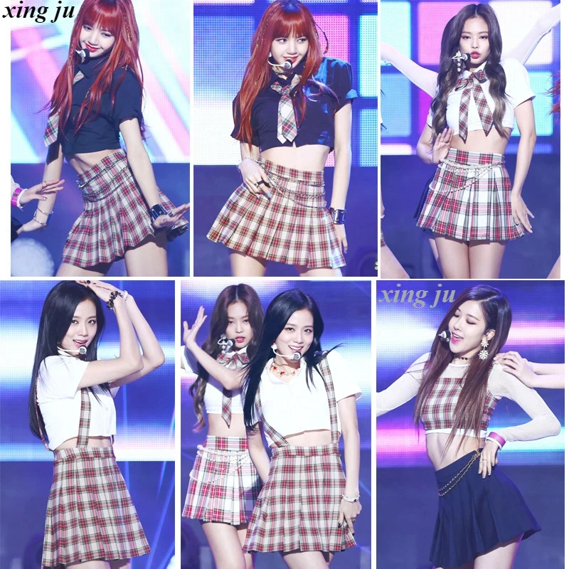 Kpop Korean Women Group Female Jazz Costumes White Plaid Shirts Crop Tops Short Skirts Stage Sexy Clothing Festival Rave Outfits
Kpop Korean Women Group Female Jazz Costumes White Plaid Shirts Crop Tops Short Skirts Stage Sexy Clothing Festival Rave Outfits