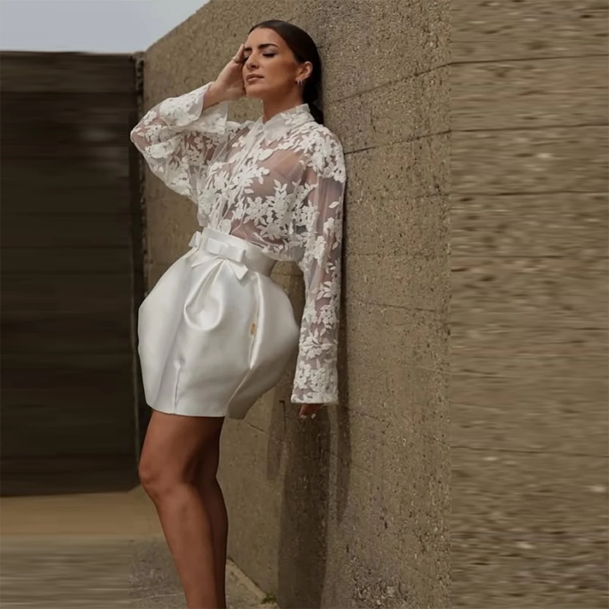 White Short Satin Skirt High Waist Puffy Pencil Women Skirts With Bow Above Knee Women Formal Wear Lady Skirt
White Short Satin Skirt High Waist Puffy Pencil Women Skirts With Bow Above Knee Women Formal Wear Lady Skirt
