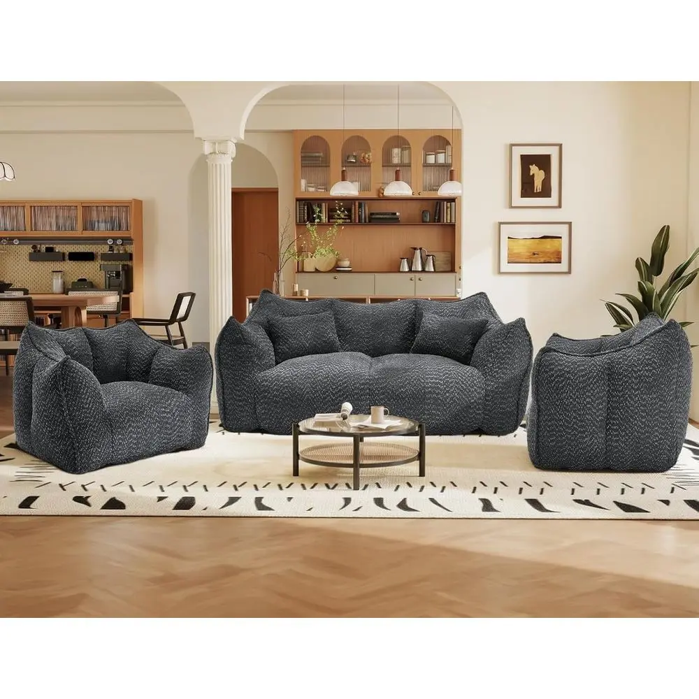 3 Piece Soa Set, 73.2 Inch Loveseat Soa and 2 Units 47.2 Inch Single Soa, Comy Chairs with Scratch-Resistant Pet-riendly Chenill
3 Piece Soa Set, 73.2 Inch Loveseat Soa and 2 Units 47.2 Inch Single Soa, Comy Chairs with Scratch-Resistant Pet-riendly Chenill