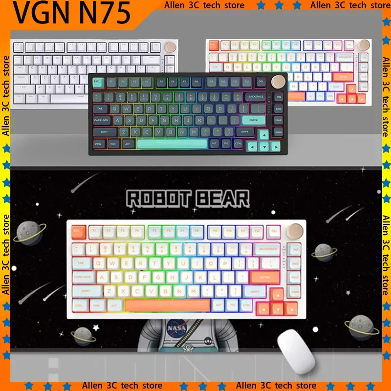 VGN N75 Pro Mechanical Keyboard Wireless Bluetooth 2.4g USB Three-Mode Metal Knob Hotswap RGB Office Gamer PC Gaming Keyboard
VGN N75 Pro Mechanical Keyboard Wireless Bluetooth 2.4g USB Three-Mode Metal Knob Hotswap RGB Office Gamer PC Gaming Keyboard